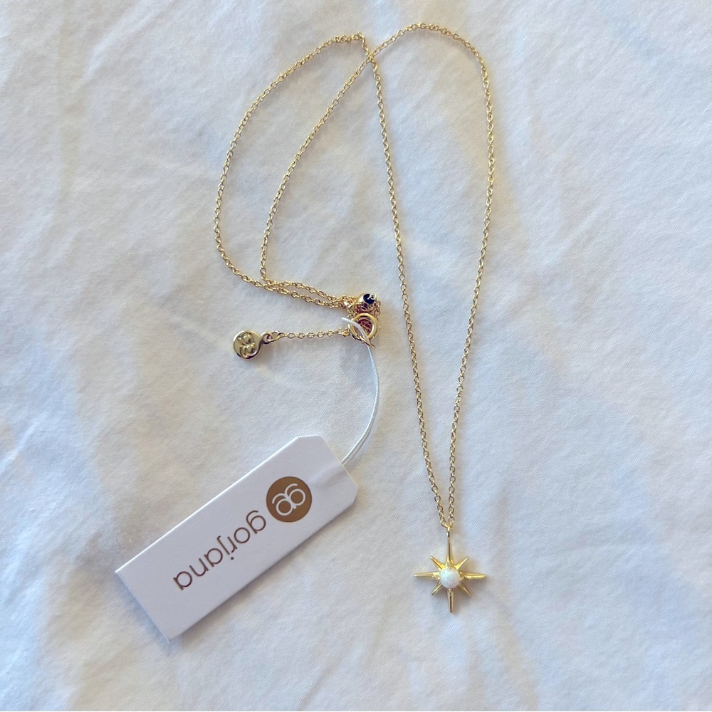 Gorjana North Star Luna Necklace - White Opalite and Gold